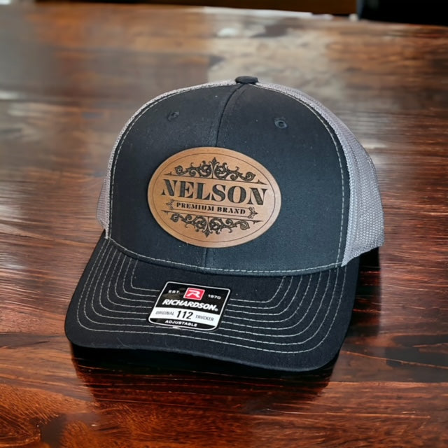 
  
  Personalized Leather Trucker Hat
  
