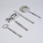 
  
  Silver-Toned Stainless Steel Bar Tools (Set of 4)
  
