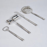 
  
  Silver-Toned Stainless Steel Bar Tools (Set of 4)
  
