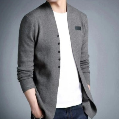 
  
  Men's Slim Fit Cardigan with Button Design
  
