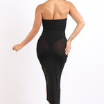 
  
  Sexy Off The Shoulder Black Tube Dress Asymmetric With Mesh Contrast
  
