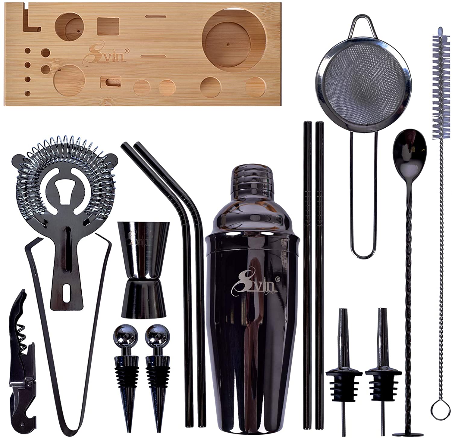
  
  Kit de barman de 20 piezas, herramientas de barra de acero inoxidable para bebidas
  
